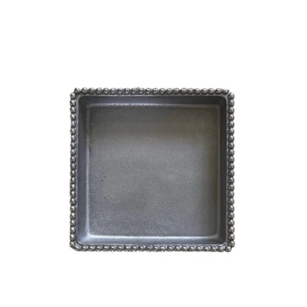 Mariposa Beaded‎ Trim Silver Napkin Box Holder